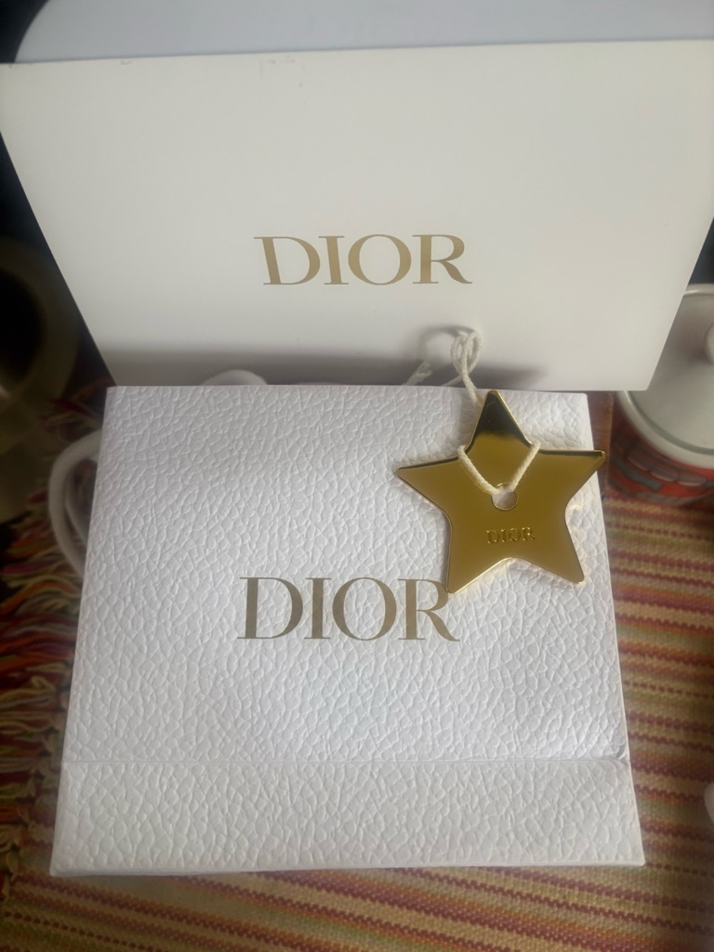 Dior Gift Bag + Gold Star Charm NWOT
